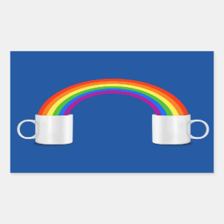 Rainbow Coffee Date T-Shirt Rectangular Sticker