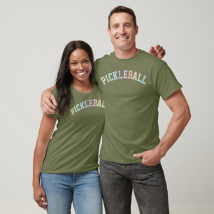 Rainbow Collegiate Style Pickleball Lovers T-Shirt