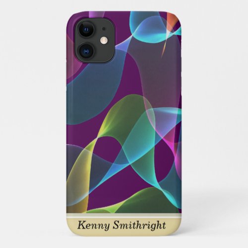 Rainbow color abstract art purple  iPhone 11 case
