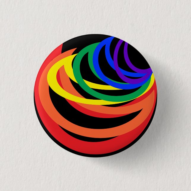 Rainbow Color Abstract Crescent Button (Front)