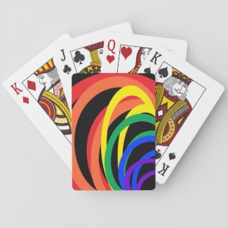 Rainbow Color Abstract Crescent Playing Cards