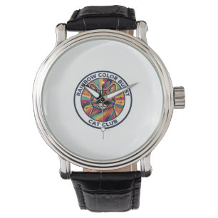 Rainbow Color Burst Cat Cute Kitty Design - Rainbo Watch