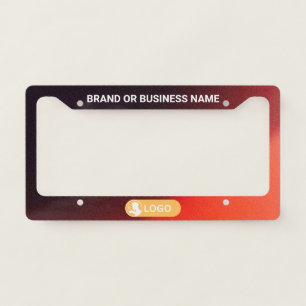 Rainbow Color Business Company Custom Text & Logo License Plate Frame