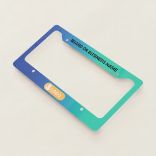 Rainbow Color Business Company Custom Text & Logo License Plate Frame
