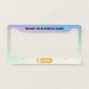 Rainbow Color Business Company Custom Text & Logo License Plate Frame