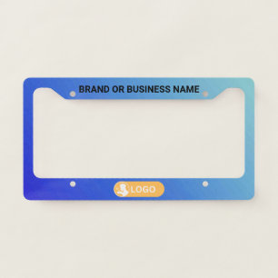 Rainbow Color Business Company Custom Text & Logo License Plate Frame