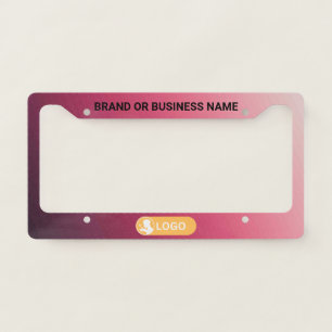Rainbow Color Business Company Custom Text & Logo License Plate Frame