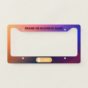 Rainbow Color Business Company Custom Text & Logo License Plate Frame