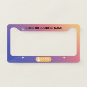Rainbow Color Business Company Custom Text & Logo License Plate Frame