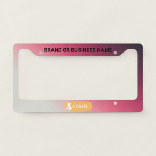 Rainbow Color Business Company Custom Text & Logo License Plate Frame