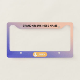 Rainbow Color Business Company Custom Text & Logo License Plate Frame
