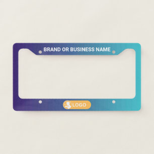 Rainbow Color Business Company Custom Text & Logo License Plate Frame