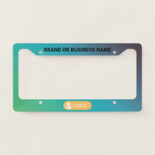 Rainbow Color Business Company Custom Text & Logo License Plate Frame