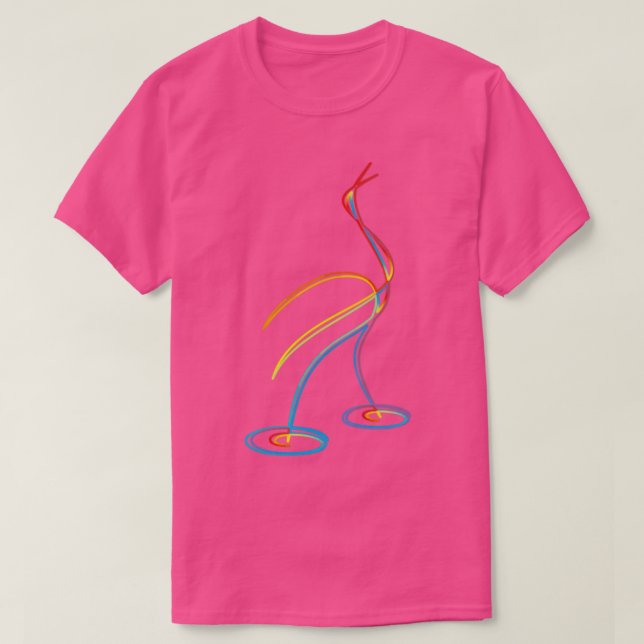 Rainbow Color crane in water  T-Shirt (Design Front)