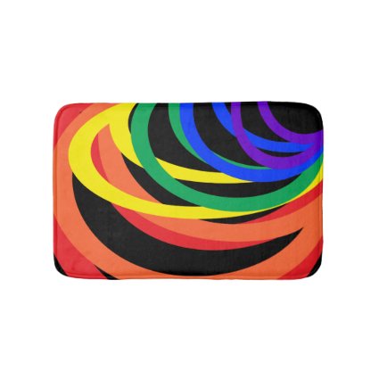 Rainbow Color Crescent Abstract Bath Mats