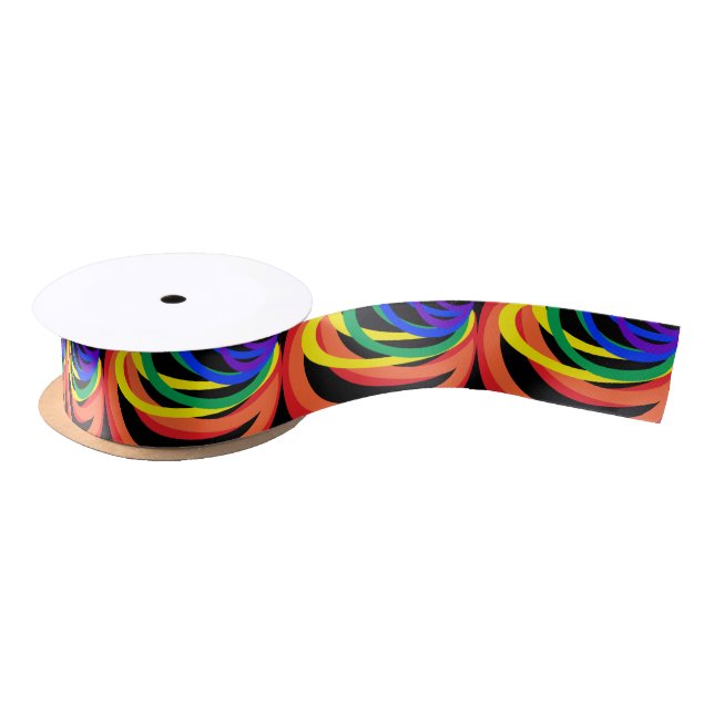 Rainbow Color Crescent Abstract Ribbon (Spool)