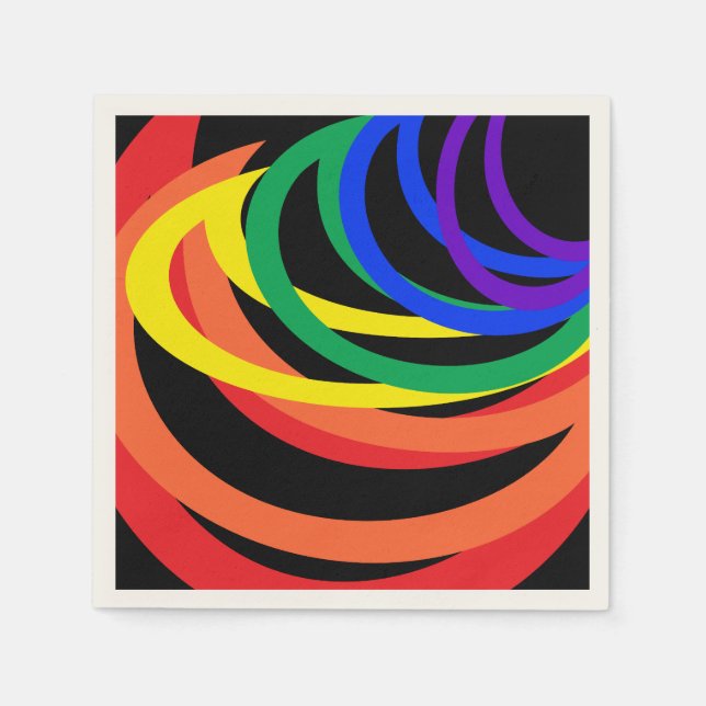 Rainbow Color Crescents Pattern Paper Napkins (Front)