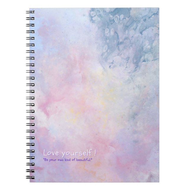 Rainbow color customizable girly Photo Notebook (Front)