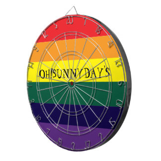 rainbow color dart board