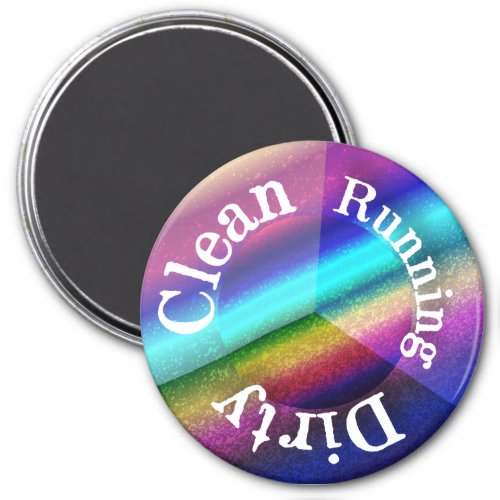 Rainbow Color Dishwasher Clean Dirty Running Magnet