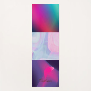 Rainbow Color Eco Friendly Custom Name Yoga Mat