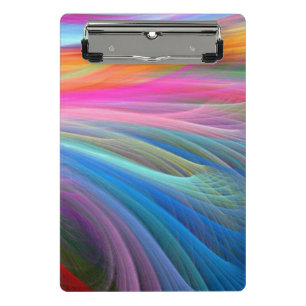 Rainbow Color Feather Design Mini Clipboard