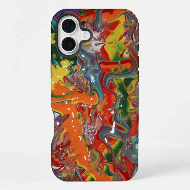 Rainbow Color Flow Paint Art iPhone Case (Back)