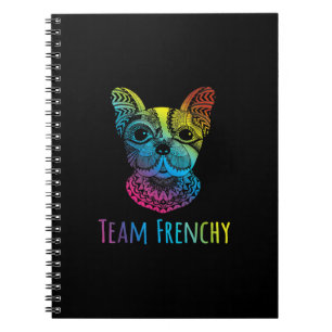 rainbow color french bulldog gift notebook