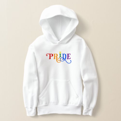 Rainbow Color Gay Pride LGBT Crown Logo Hoodie