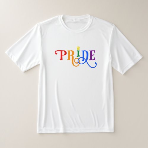 Rainbow Color Gay Pride LGBT Crown Logo T_Shirt