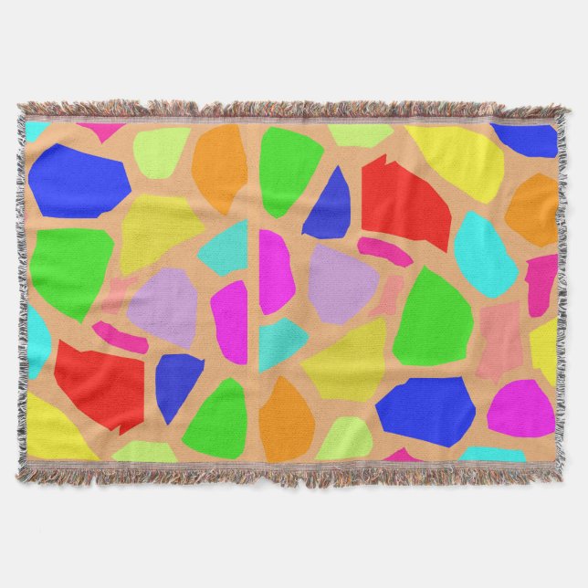 Rainbow Color Giraffe Texture Throw Blanket (Front)