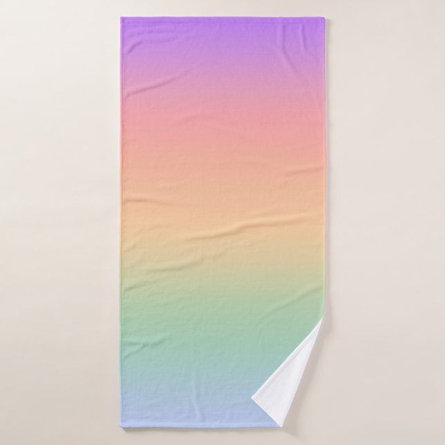 Rainbow color gradient background bath towel (Bath Towel)