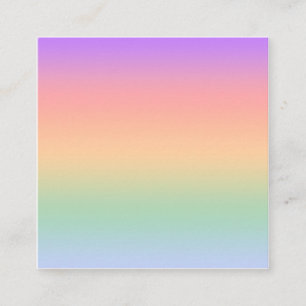 Rainbow color gradient background square business card