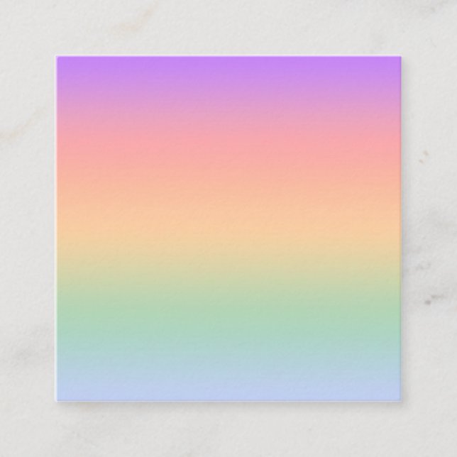 Rainbow color gradient background square business card (Front)