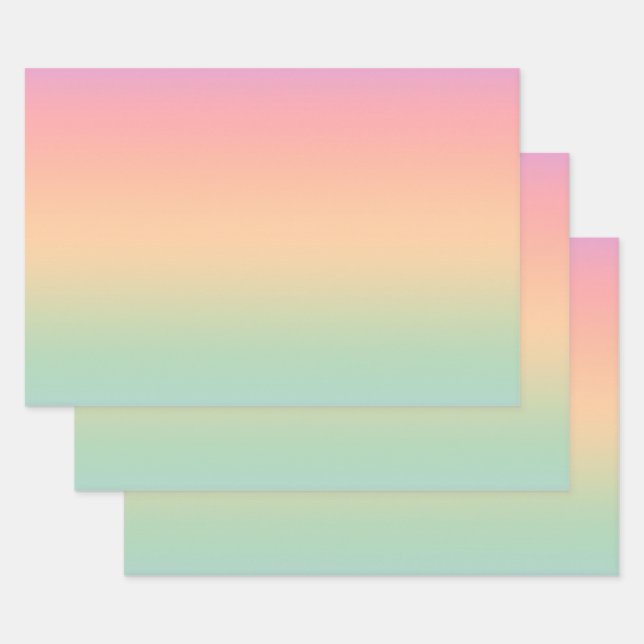 Rainbow color gradient background wrapping paper sheets (Set)