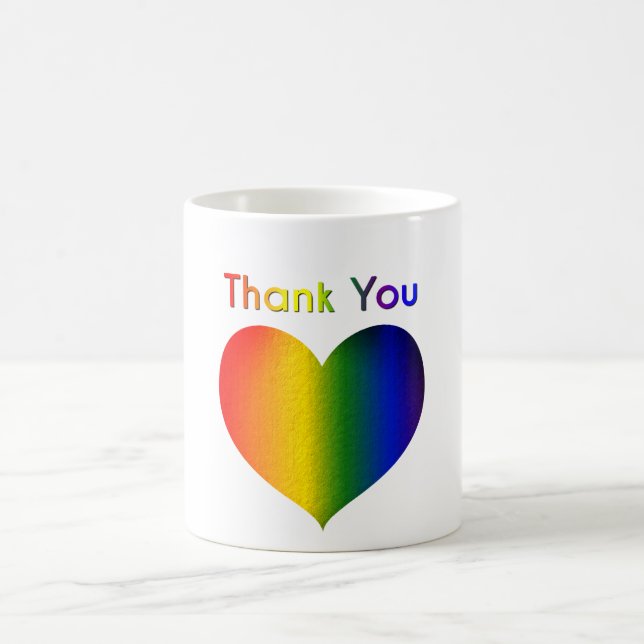 Rainbow Color Heart  Coffee Mug (Center)