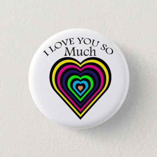 Rainbow color I love you strips heart hart Button