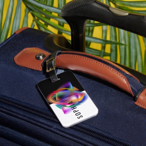 Rainbow color light luggage tag