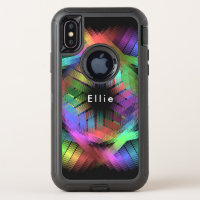 Rainbow color light OtterBox defender iPhone XS case