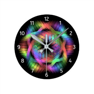 Rainbow color light round clock