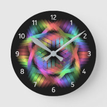 Rainbow color light round clock