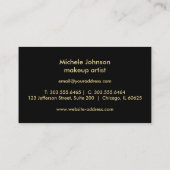 Rainbow Color Lips and Gold Confetti Business Card (Back)