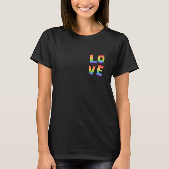 Rainbow Color LOVE Romantic Eegant Valentine's Day T-Shirt (Front)