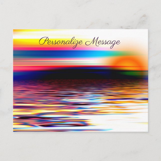 Rainbow Color Ocean Sunrise Personalize Picture Postcard (Front)