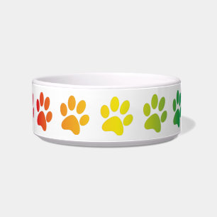 Rainbow Color Paw Print (Footprint) Bowl