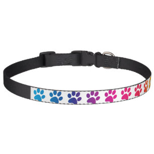 Rainbow Color Paw Print (Footprint) Pet Collar