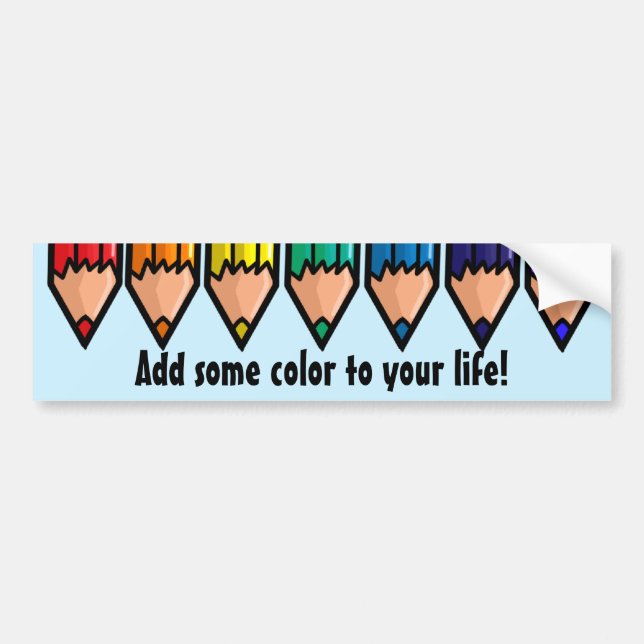 Rainbow color pencils bumper sticker (Front)