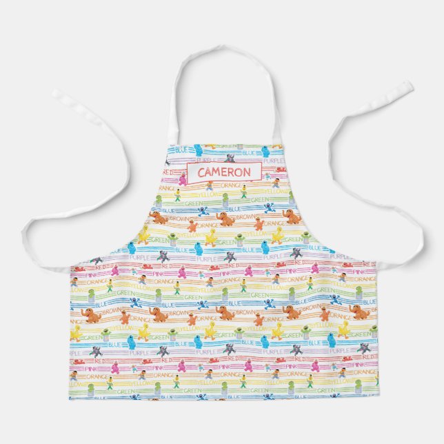 Rainbow Color Sesame Pals Pattern Apron (Front)