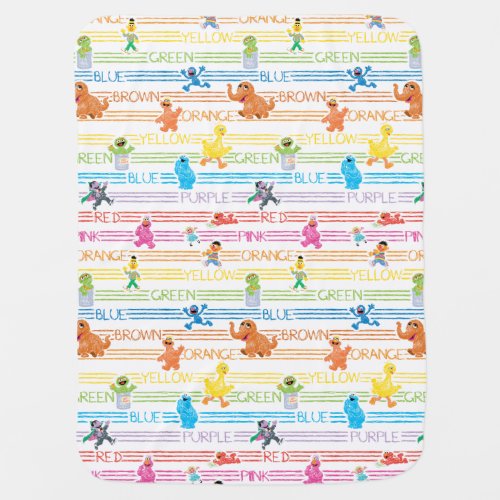 Rainbow Color Sesame Pals Pattern Baby Blanket