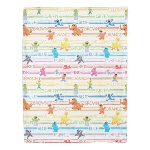 Rainbow Color Sesame Pals Pattern Duvet Cover
